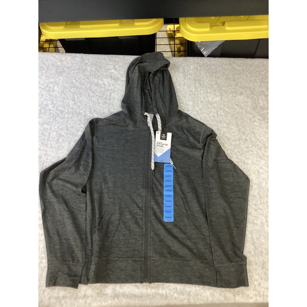 Member's Mark Womens Favorite Soft Full Zip Hoodie Black Heather Large NWT
